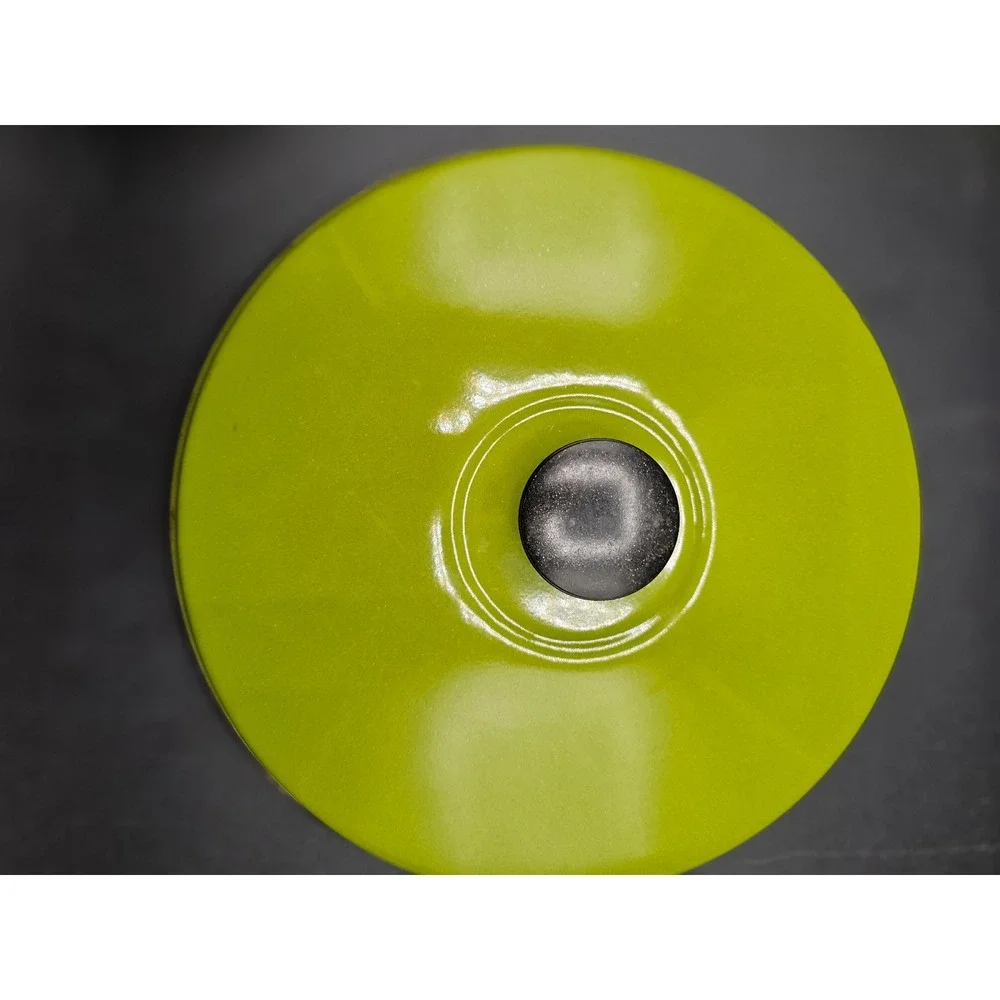 Vintage Lime Green Enamel Replacement Lid with Black Knob 8.5 Inch Diameter